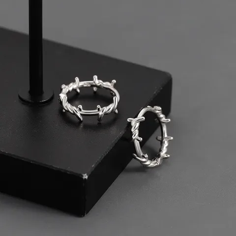 Barbwire Hoop Earrings for Men