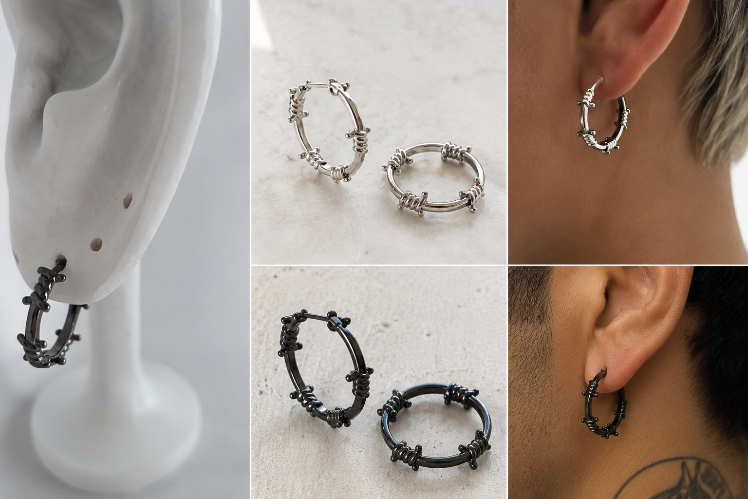 Barbwire Hoop Earrings