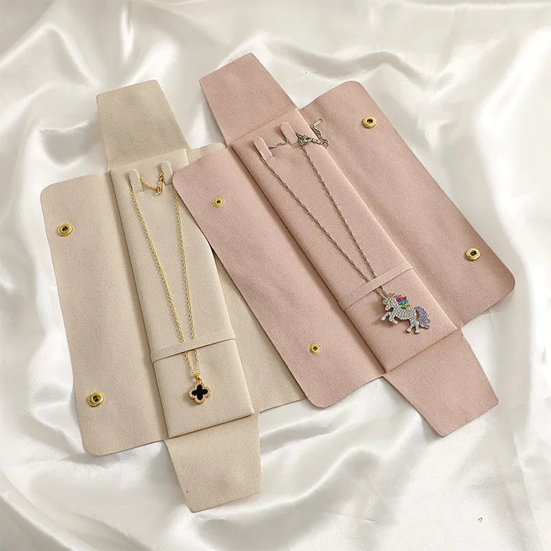 The Evie Necklace in luxury suede pouches