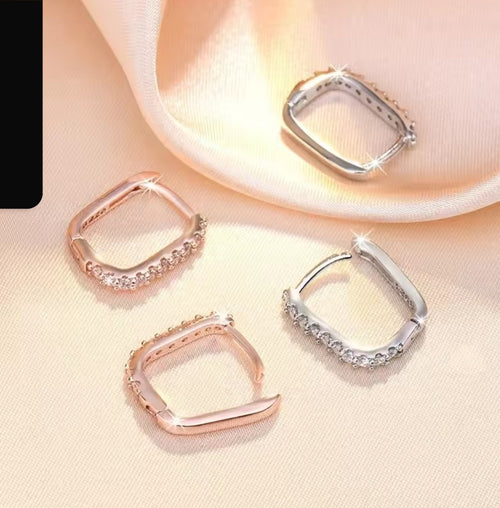 Aurélia Pavé Hoop Earrings – Rose Gold