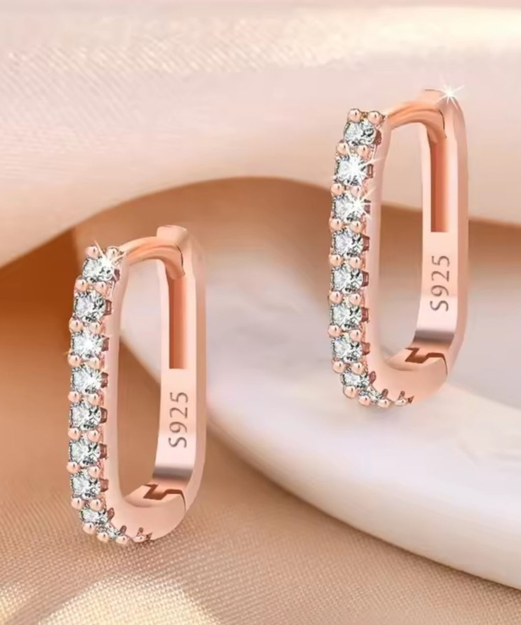 Aurélia Pavé Hoop Earrings – Rose Gold