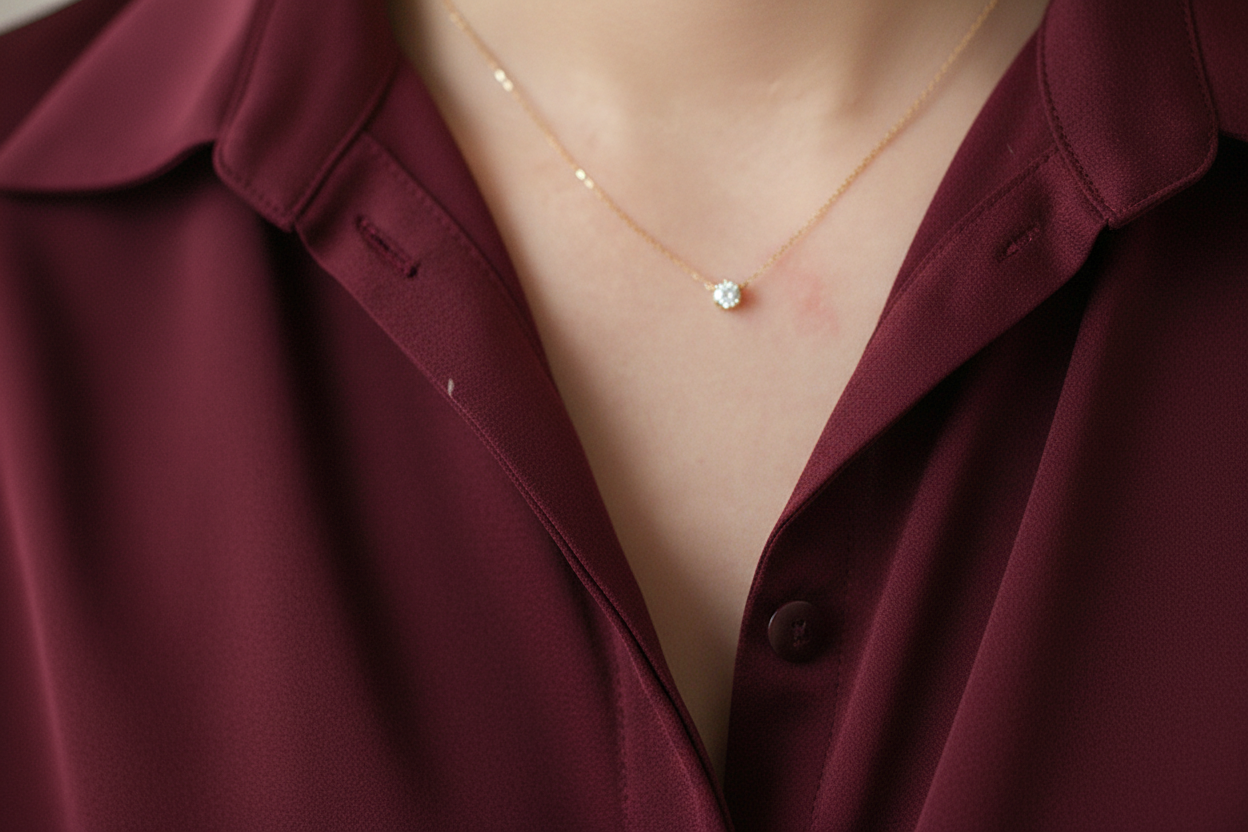 Dainty necklace - burgundy