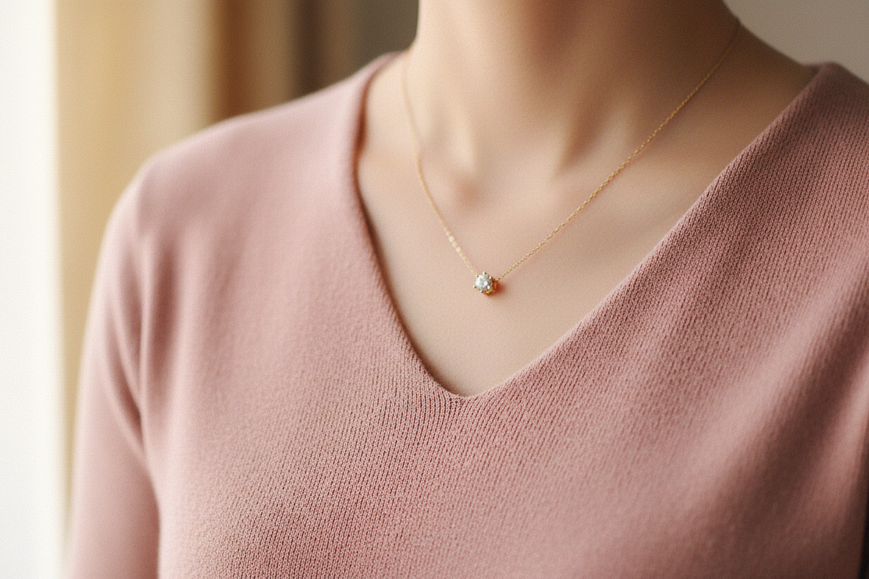Dainty necklace - dusty rose