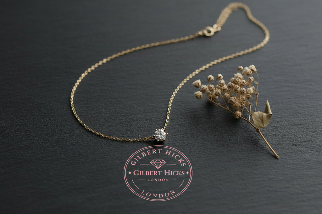 Dainty necklace - slate with logo