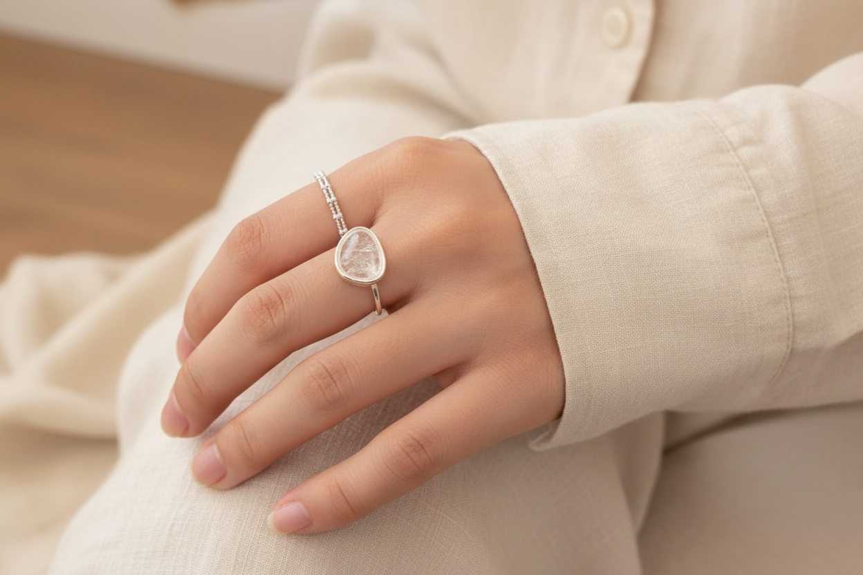 Ring 4 redo - ivory linen