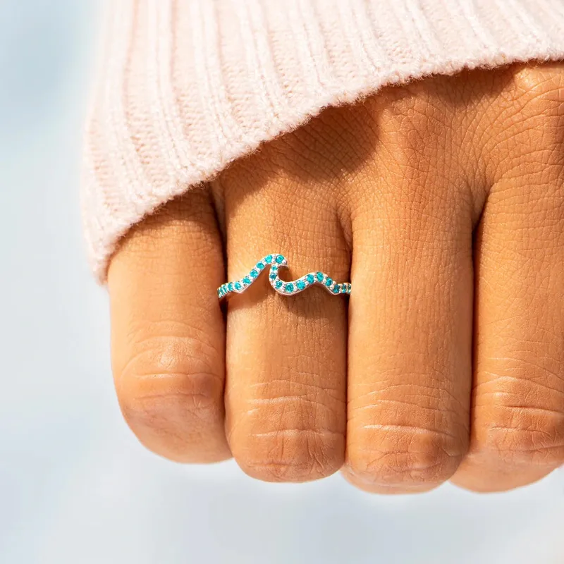 Laguna and Azure Wave Rings