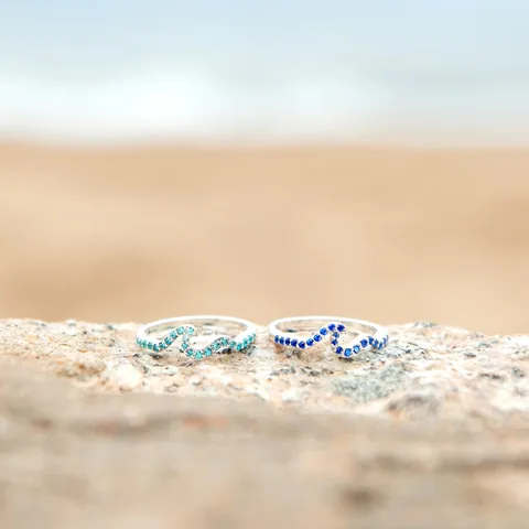 Laguna and Azure Wave Rings