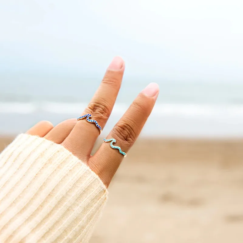 Laguna and Azure Wave Rings